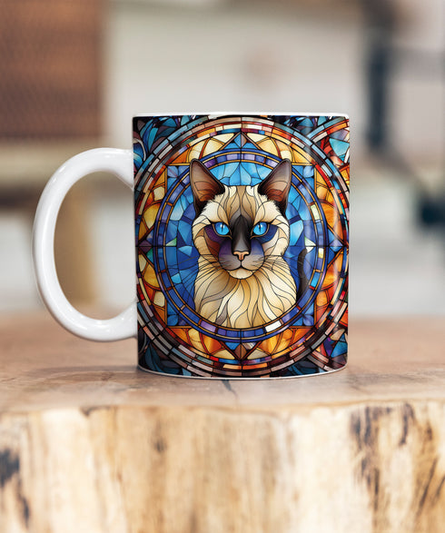 Cat Siamese Suncatcher Artwork Ceramic Mug